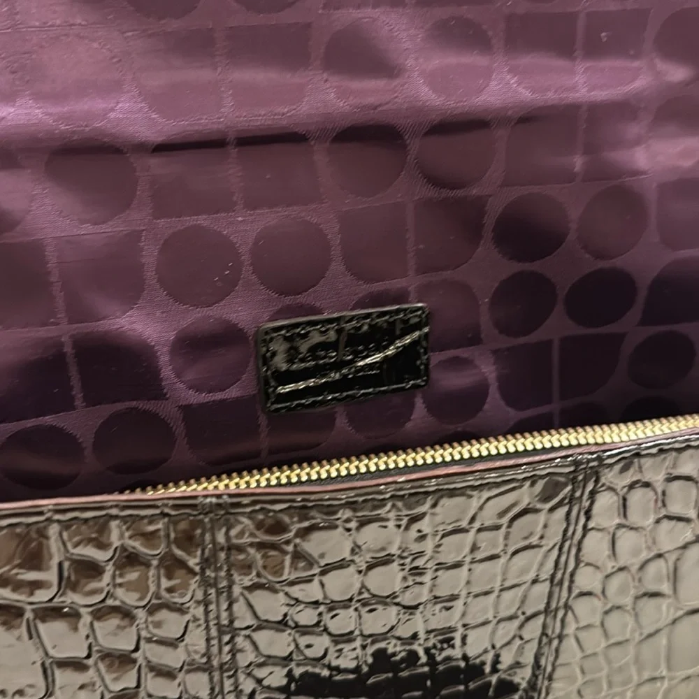 Kate Spade black patent leather clutch